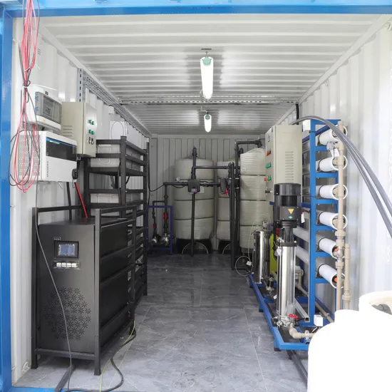 Container Mobile Solar Powered industrial Seawater Sea Salt RO Drinking Water Purification Filter Purifier System Reverse Osmosis Desalination Treatment